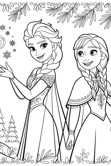 Elsa and Anna Coloring Pages (Free PDF Printables)