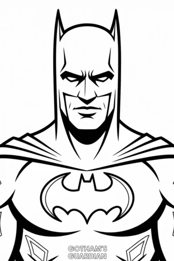 Classic Batman Portrait Coloring Pages (Free PDF Printables)